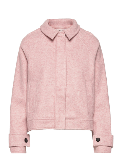 Vimma Trucker Jacket Villakangastakki Vaaleanpunainen A-View