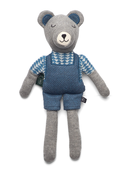 Activity Toy, Teddy The Blue Bear Toys Soft Toys Teddy Bears Harmaa Smallstuff