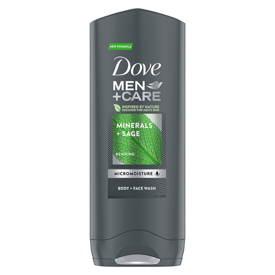 Men+Care Mineral & Sage Shower Gel, 250 ml Dove Suihku- ja kylpytuotteet