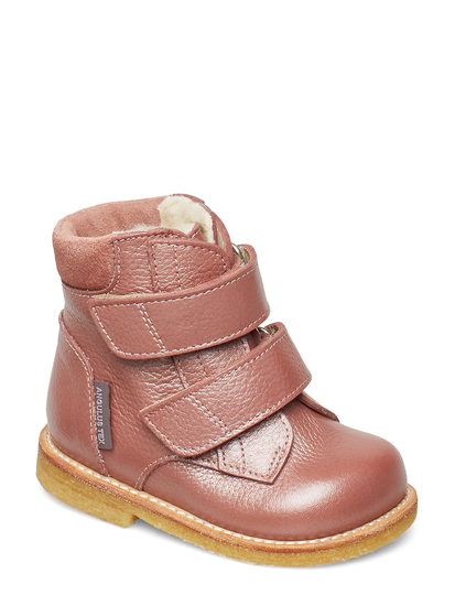 Boots - Flat - With Velcro Talvikengät Tarroilla Vaaleanpunainen ANGULUS