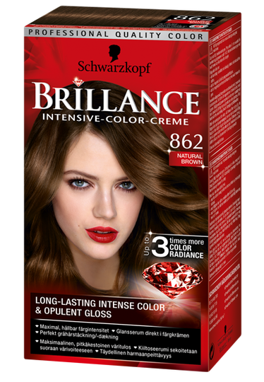 Schwarzkopf Brillance 862 Natural Brown hiusväri Ruskea Ruskea