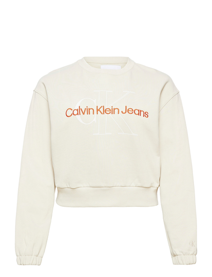 Plus Two T Monogram Crew Neck Svetari Collegepaita Valkoinen Calvin Klein Jeans