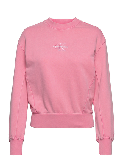 Monogram Logo Washed Crew Neck Svetari Collegepaita Vaaleanpunainen Calvin Klein Jeans