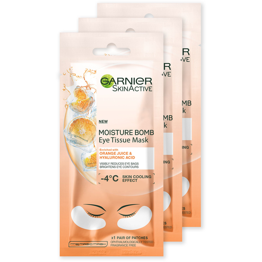 Garnier Skin Active Eye Tissue Mask Orange Juice & Hyaluronic Aci