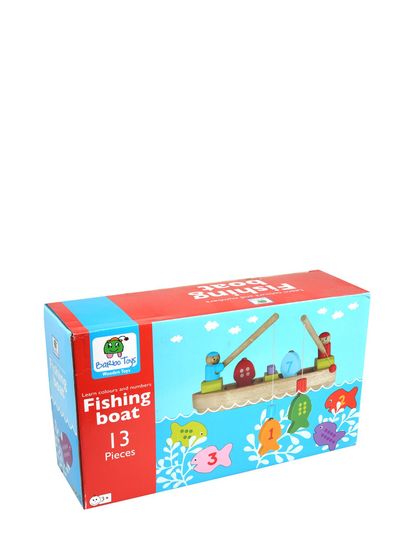 Woode Fishing Boat Toys Puzzles And Games Games Active Games Monivärinen/Kuvioitu Barbo Toys