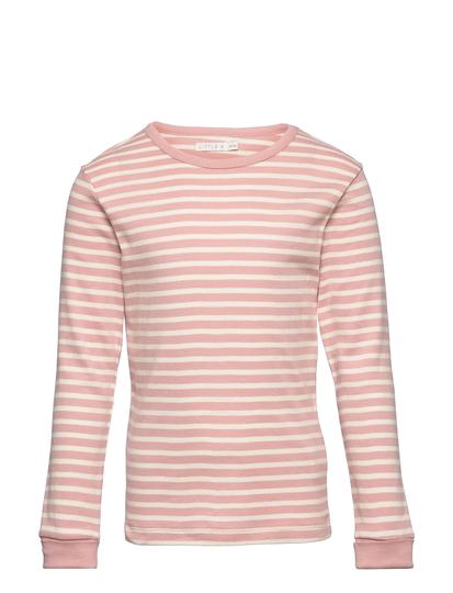 T-Shirt Long Sleeve Cotton T-shirts Long-sleeved T-shirts Vaaleanpunainen Little B