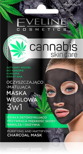 Eveline Cannabis Skin Care 3In1 Hiilinaamio 7ml