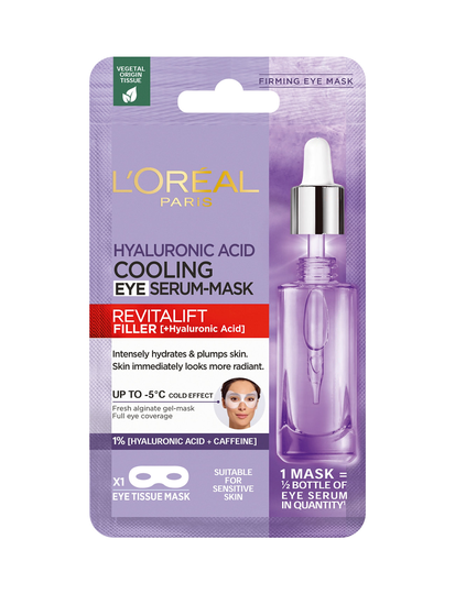 Revitalift Filler Hyaluronic Acid Cooling Eye Serum-Mask Beauty WOMEN Skin Care Face Eye Cream Nude L'Oreal Skin Expert