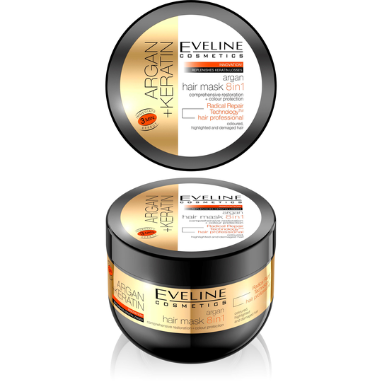 Eveline Cosmetics Argan + Keratin Argan Hair Mask 8in1 300 ml