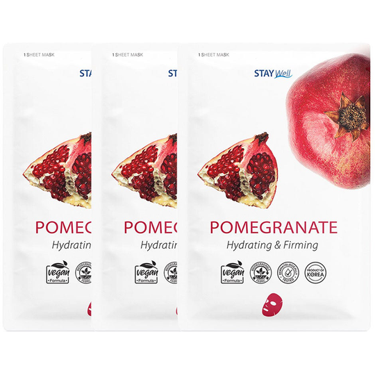 Vegan Sheet Mask Pomegranate, Stay Well Kangasnaamiot