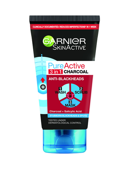 Pure Active 3-In-1 Charcoal Oily Spot-Pr Skin Beauty WOMEN Skin Care Face Cleansers Cleansing Gel Nude Garnier