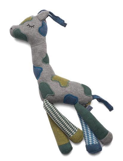 Activity Toy Large Giraffe, Petrol/ Grey Toys Soft Toys Stuffed Animals Harmaa Smallstuff