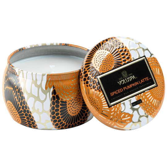 Voluspa Japonica Holiday Decorative Minitin Candle, Spiced Pumpki