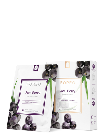 Farm To Face Acai Berry X3 Beauty WOMEN Skin Care Face Face Masks Sheet Mask Valkoinen Foreo