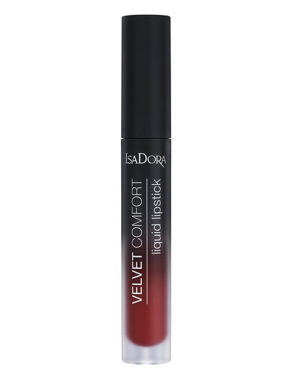 Velvet Comfort Liquid Lipstick Cranberry Love Huulikiilto Meikki Punainen IsaDora