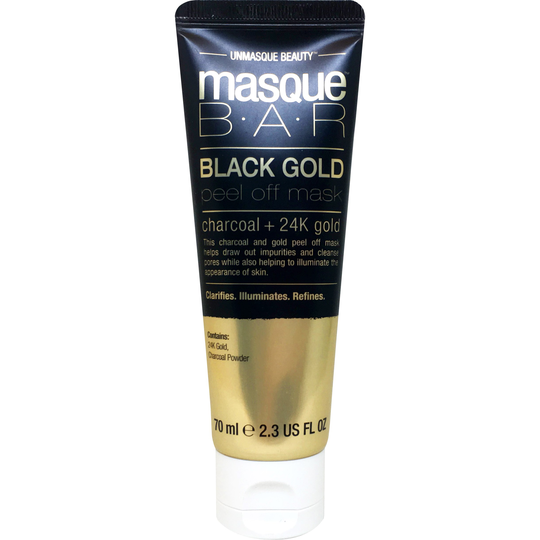 MasqueBar Black Gold Charcoal + 24K Gold Peel Off Mask Tube 70 ml
