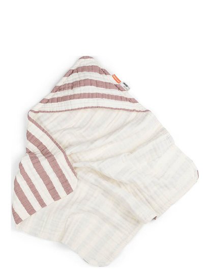Hooded Towel Gots Stripes Home Bath Time Towels & Cloths Towels Monivärinen/Kuvioitu D By Deer