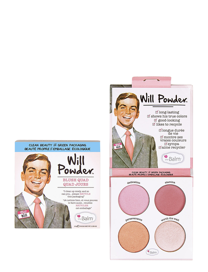 Will Powder Quad Cheek Palette Beauty WOMEN Makeup Face Blush Vaaleanpunainen The Balm