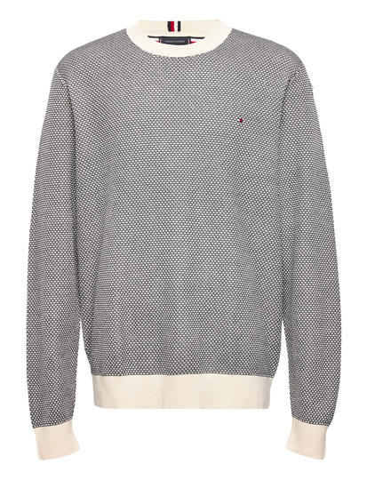 Two T Textured Crew Neck Neulepaita Pyöreä Kaula-aukko Harmaa Tommy Hilfiger