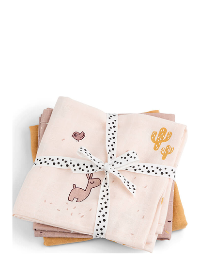 Burp Cloth 3-Pack Gots Lalee Baby & Maternity Baby Sleep Muslins Muslin Cloths Monivärinen/Kuvioitu D By Deer