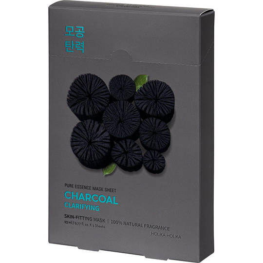 Pure Essence Mask Sheet Pack Charcoal, Holika Holika Kasvonaamiot