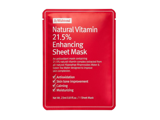 By Wishtrend Natural Vitamin 21,5 % Enhancing Sheet Mask, 21 g By Wishtrend Kasvonaamiot