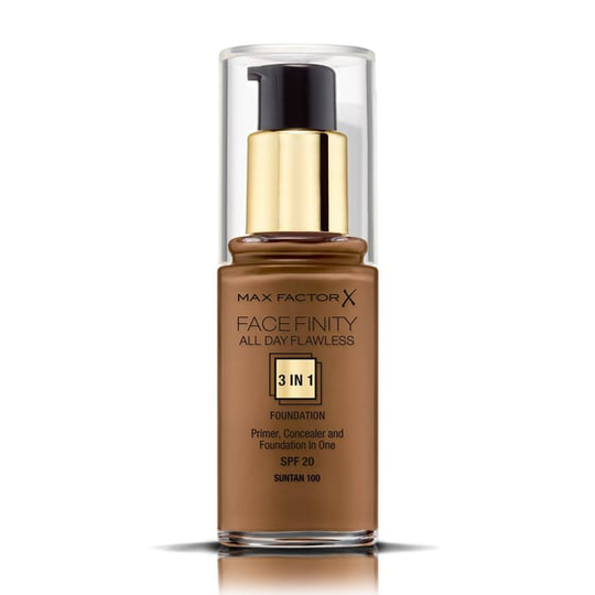 Max Factor Facefinity All Day Flawless 3In1 Spf20 No.100 Suntan 30ml Fondation