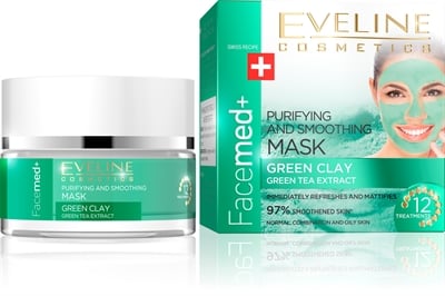 Eveline Facemed puhdistava ja silottava naamio vihreä savi 50ml