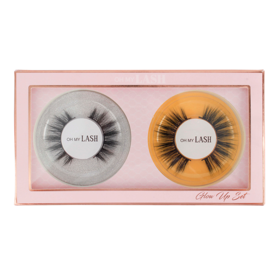 Oh My Lash Faux Mink Strip Lashes Glow Up Set 2Pc (2 X Lashes)