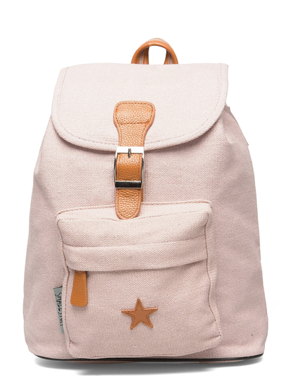 Baggy Back Pack, Powder/ Gold With Leather Star Accessories Bags Backpacks Vaaleanpunainen Smallstuff