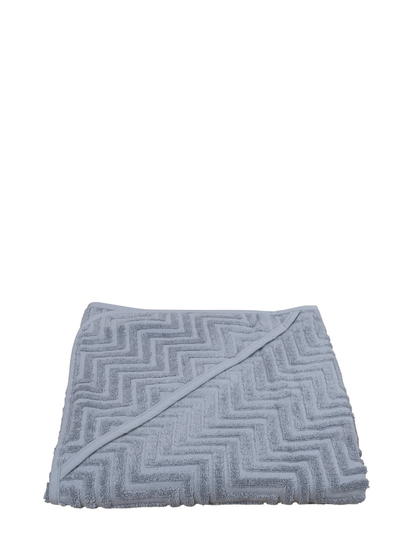 Bath Towel With Hood - Zigzag Powder Blue Home Bath Time Towels & Cloths Towels Sininen Filibabba