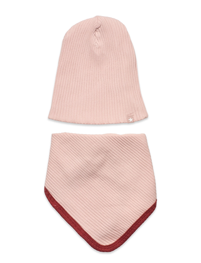 Neci Hat And Bib Set Gift Sets Vaaleanpunainen Molo