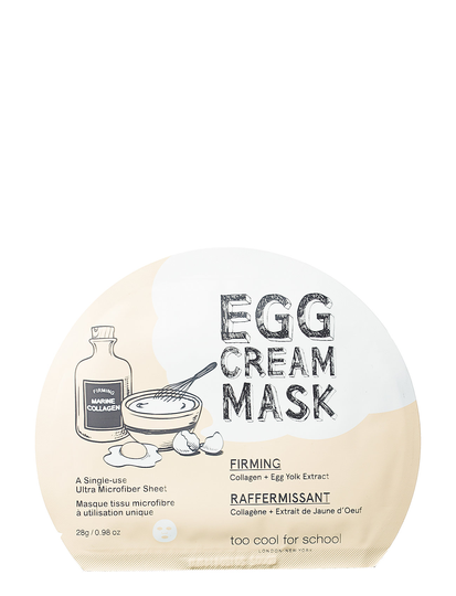 Too Cool For School Egg Cream Mask Firming Beauty WOMEN Skin Care Face Face Masks Sheet Mask Nude Too Cool For School