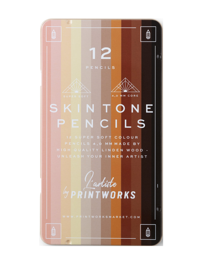 12 Colour Pencils - Skin T Home Decoration Office Material Desk Accessories Pencils Monivärinen/Kuvioitu PRINTWORKS