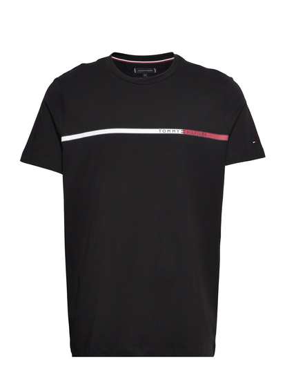 Two T Chest Stripe Tee T-shirts Short-sleeved Musta Tommy Hilfiger