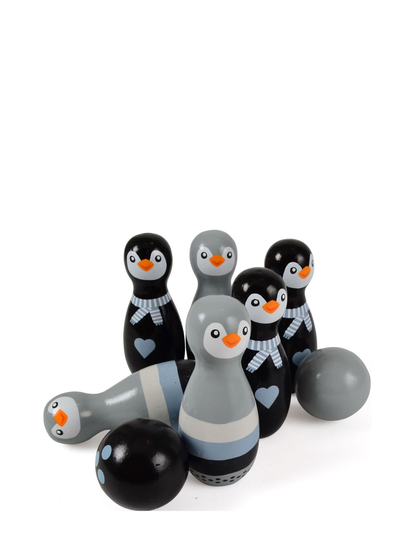 Bowling Games - Wooden Penguin Toys Puzzles And Games Games Active Games Musta Magni Toys