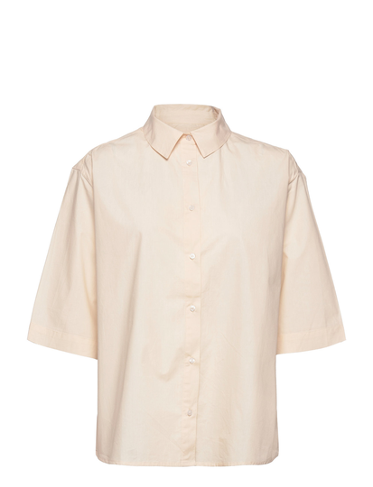 Cecilia Shirt - Powder Lyhythihainen Paita Beige STUDIO FEDER