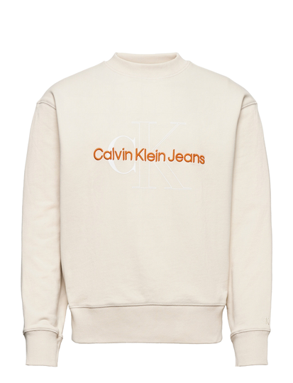 Two T Monogram Crew Neck Svetari Collegepaita Kermanvärinen Calvin Klein Jeans