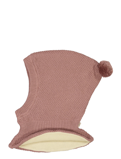 Knitted Balaclava Pomi Accessories Headwear Balaclava Vaaleanpunainen Wheat