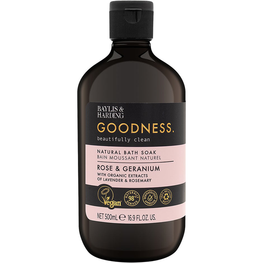 Goodness Rose & Geranium Bath Soak, 500 ml Baylis & Harding Kylpyvaahto & Kylpysuola