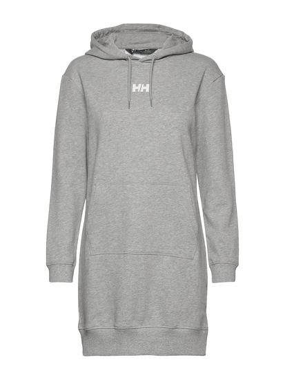W Active Hoodie Dress Polvipituinen Mekko Harmaa Helly Hansen