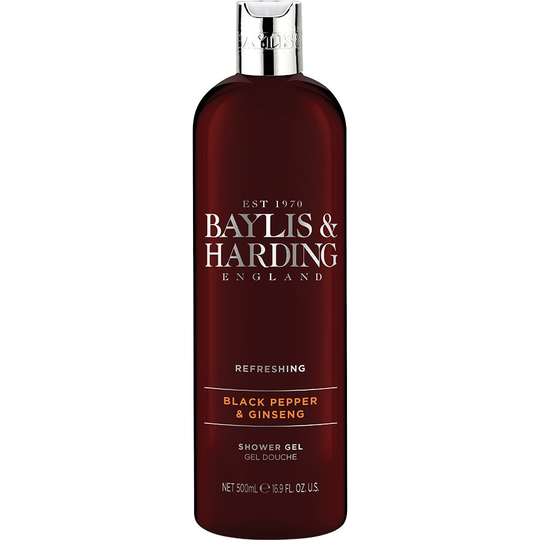 Men's Black Pepper & Ginseng Shower Gel, 500 ml Baylis & Harding Suihkugeelit miehille