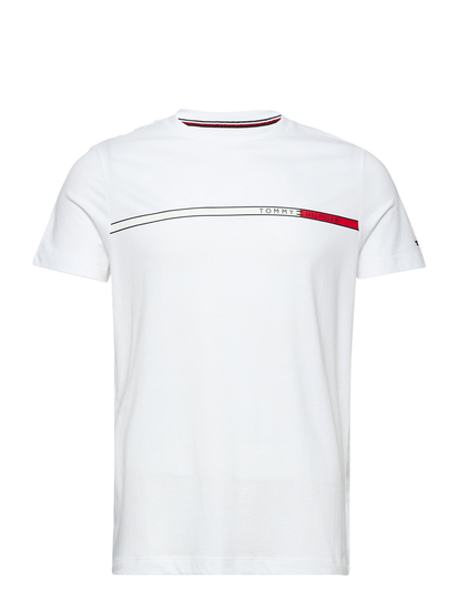 Two T Chest Stripe Tee T-shirts Short-sleeved Valkoinen Tommy Hilfiger