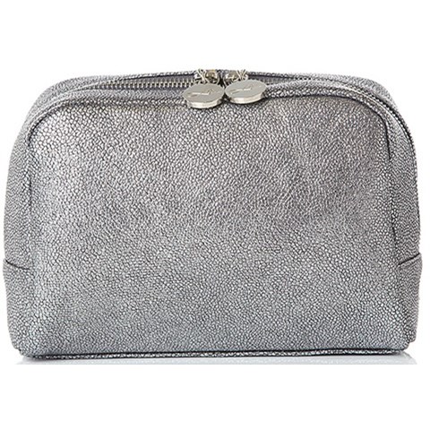LULU'S ACCESSORIES Beauty Cosmetic Bag Cremisi Leather