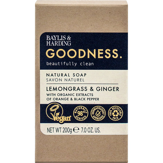Goodness Lemongrass & Ginger Soap, 200 g Baylis & Harding Käsisaippua