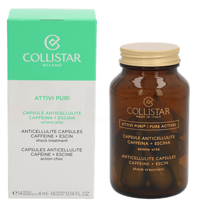 Collistar Pure Actives Antiselluliittikapselit Kofeiini + Escin 14 x 4 ml - Shock Treatment 56 ml