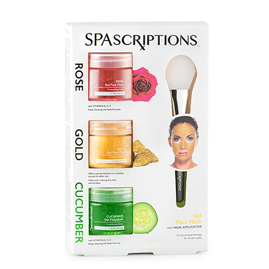 Gold, Rose & Cucumber Gel Masks, 150 ml Spascriptions Kasvonaamiot