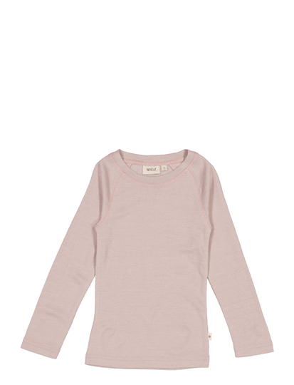 Wool T-Shirt Ls Outerwear Base Layers Long-sleeved T-shirts Beige Wheat