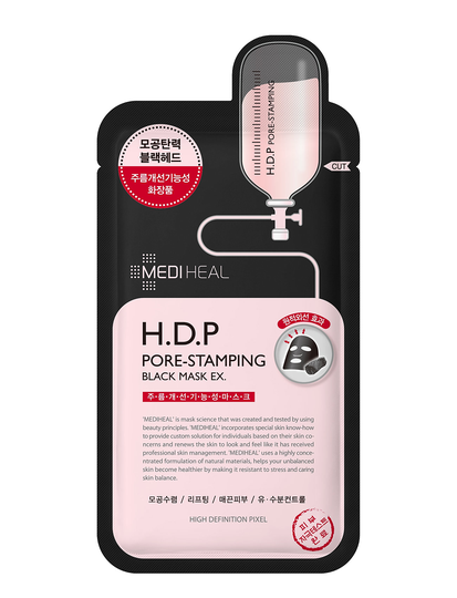 Mediheal H.d.p Pore-Stamping Black Mask Beauty WOMEN Skin Care Face Face Masks Sheet Mask Nude Mediheal