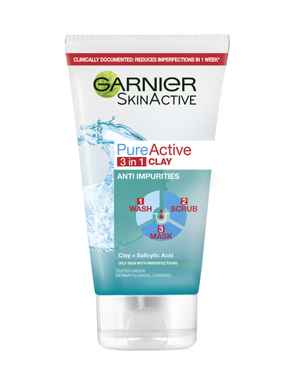 Pure Active 3-In-1 Combination Skin Beauty WOMEN Skin Care Face Cleansers Cleansing Gel Nude Garnier